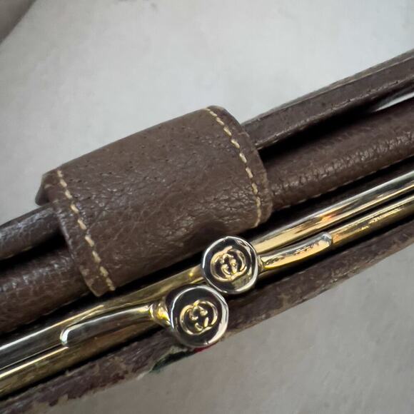 VIntage Gucci Wallet Trifold Brown Monogram GG Passport Sherry Line Canvas 80s - Picture 12 of 16